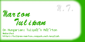 marton tulipan business card